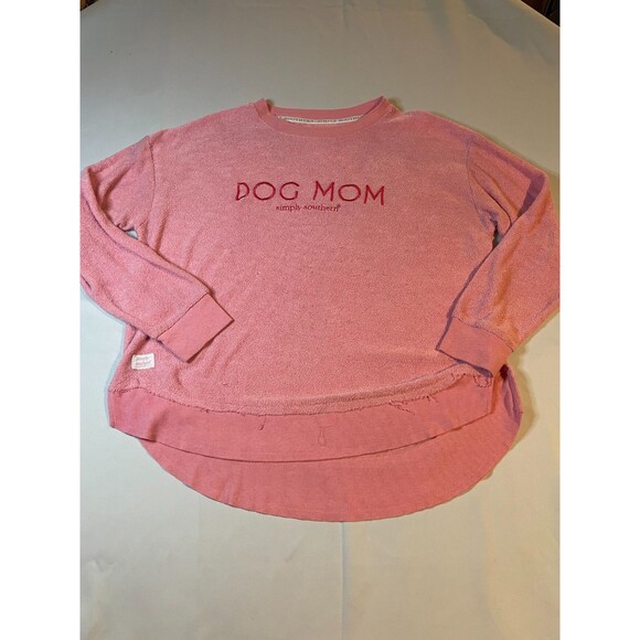 Simply Southern Tops - Simply Southern Dog Mom T-Shirt Womens Size XL Pink Long Sleeve Crew Neck Casual